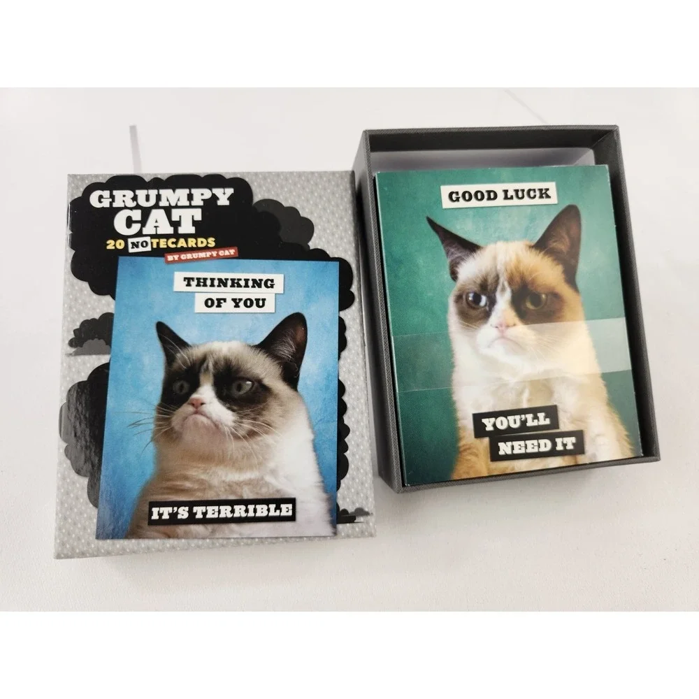 20 GRUMPY CAT No Note Cards Envelope Set Internet Meme Funny Kitty Feline Art